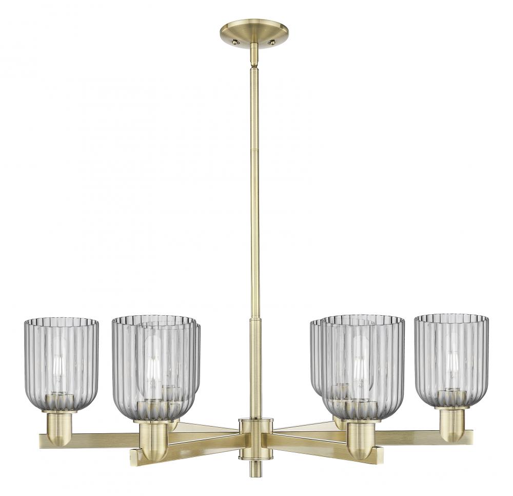 Bridal Veil - 6 Light - 24 inch - Antique Brass - Chandelier