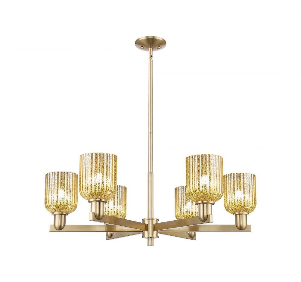 Bridal Veil - 6 Light - 24 inch - Champagne Bronze - Chandelier