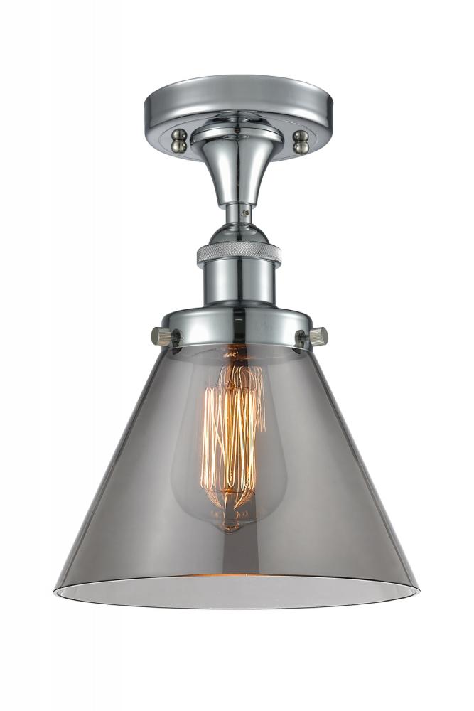 Cone - 1 Light - 8 inch - Polished Chrome - Semi-Flush Mount