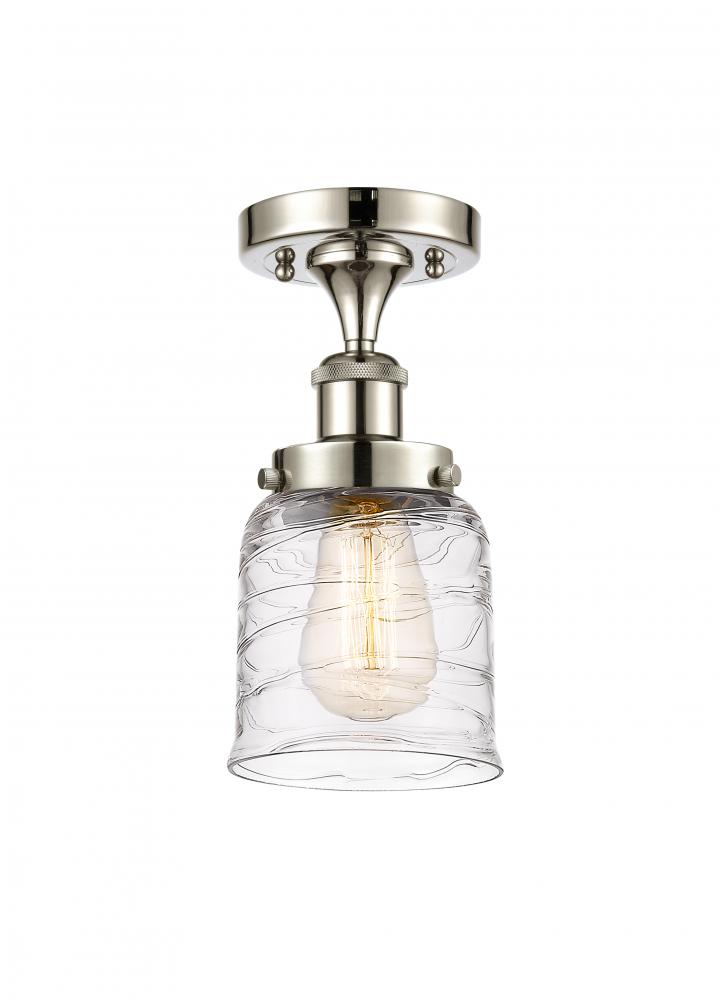 Bell - 1 Light - 5 inch - Polished Nickel - Semi-Flush Mount