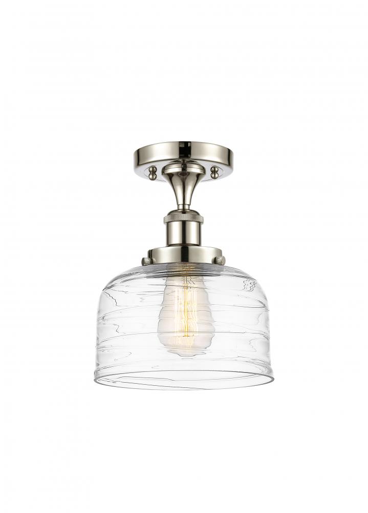 Bell - 1 Light - 8 inch - Polished Nickel - Semi-Flush Mount