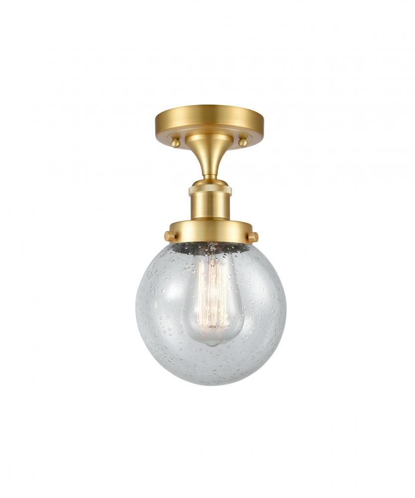 Beacon - 1 Light - 6 inch - Satin Gold - Semi-Flush Mount
