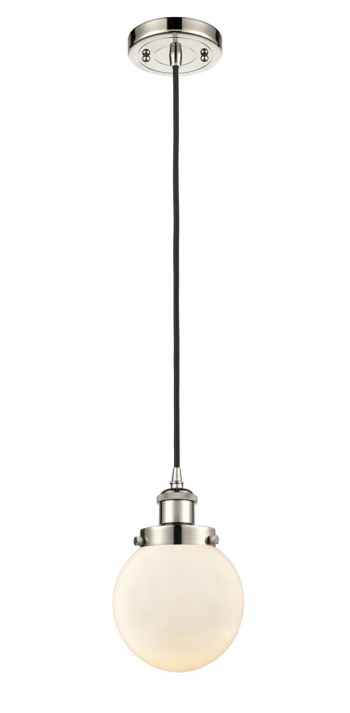 Beacon - 1 Light - 6 inch - Polished Nickel - Cord hung - Mini Pendant