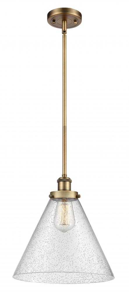 Cone - 1 Light - 12 inch - Brushed Brass - Mini Pendant