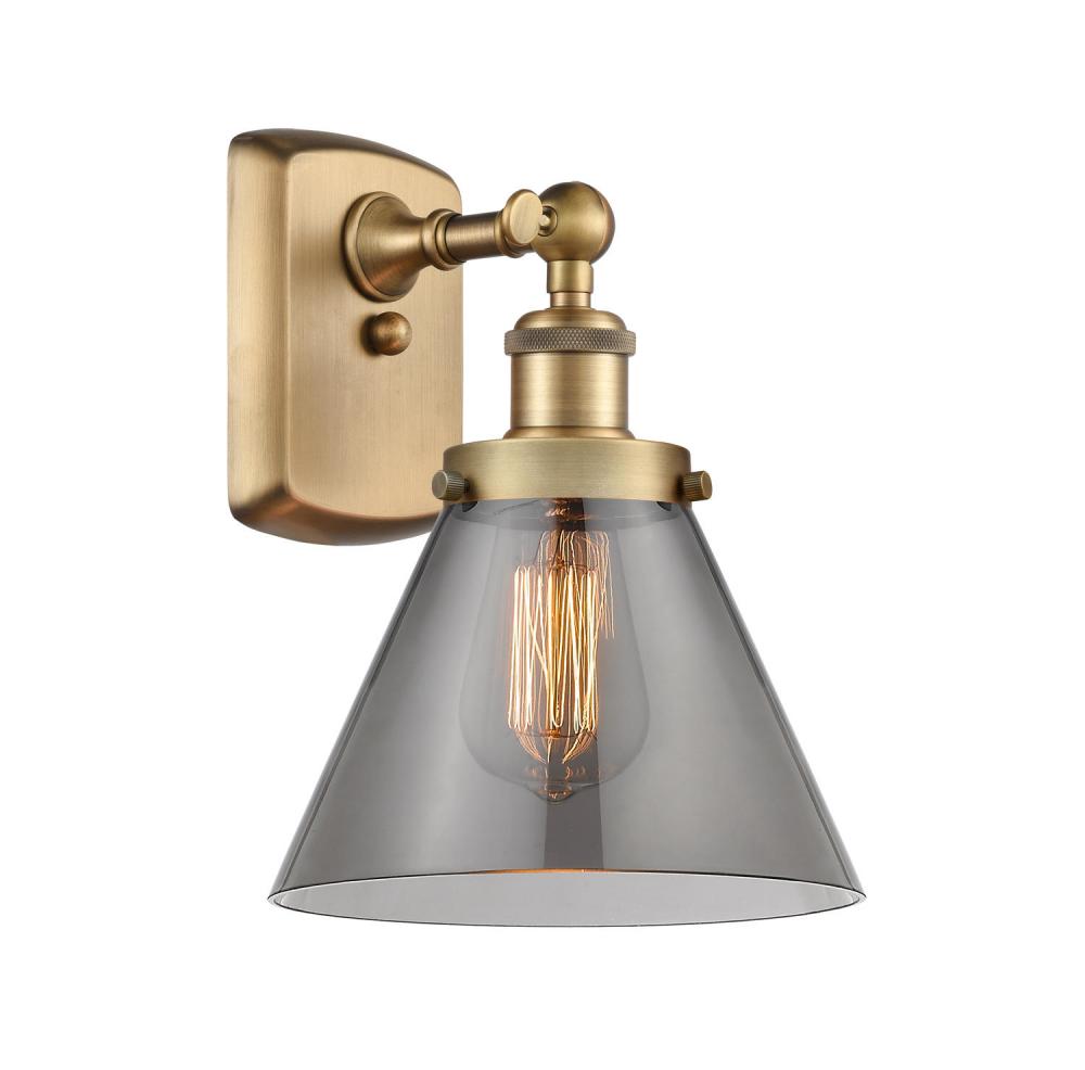 Cone - 1 Light - 8 inch - Brushed Brass - Sconce