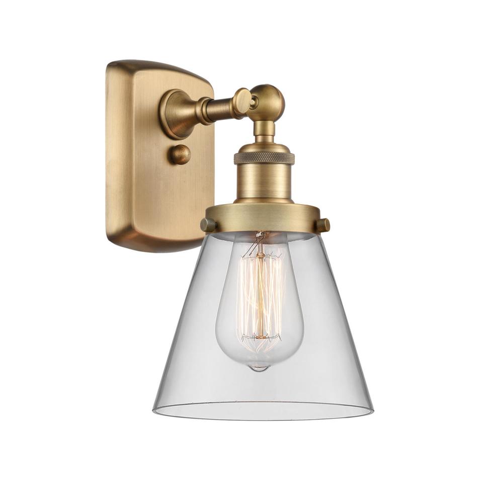 Cone - 1 Light - 6 inch - Brushed Brass - Sconce