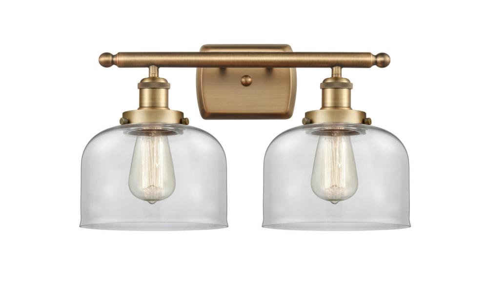 Bell - 2 Light - 18 inch - Brushed Brass - Bath Vanity Light