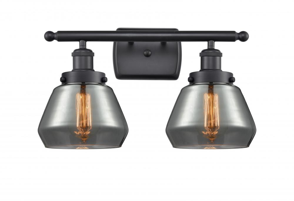 Fulton - 2 Light - 16 inch - Matte Black - Bath Vanity Light
