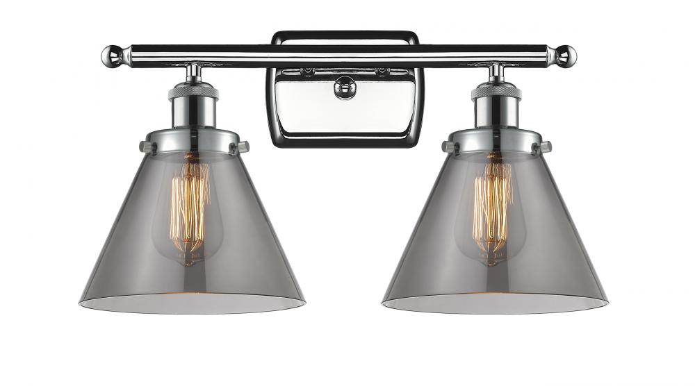 Cone - 2 Light - 18 inch - Polished Chrome - Bath Vanity Light