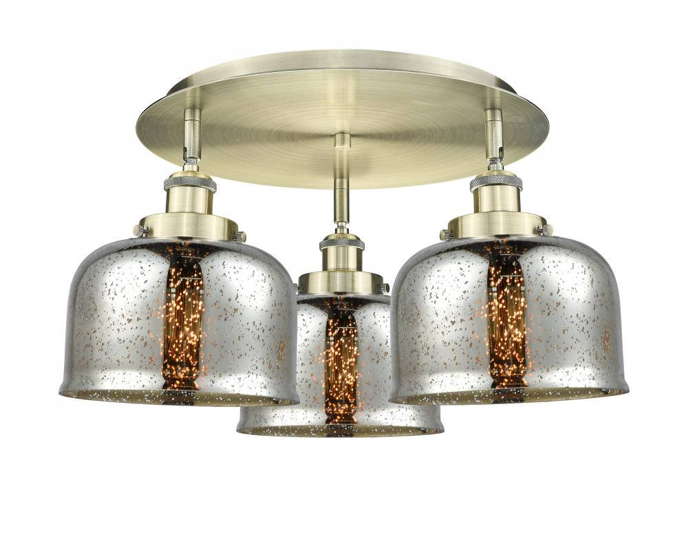 Cone - 3 Light - 20 inch - Antique Brass - Semi-Flush Mount