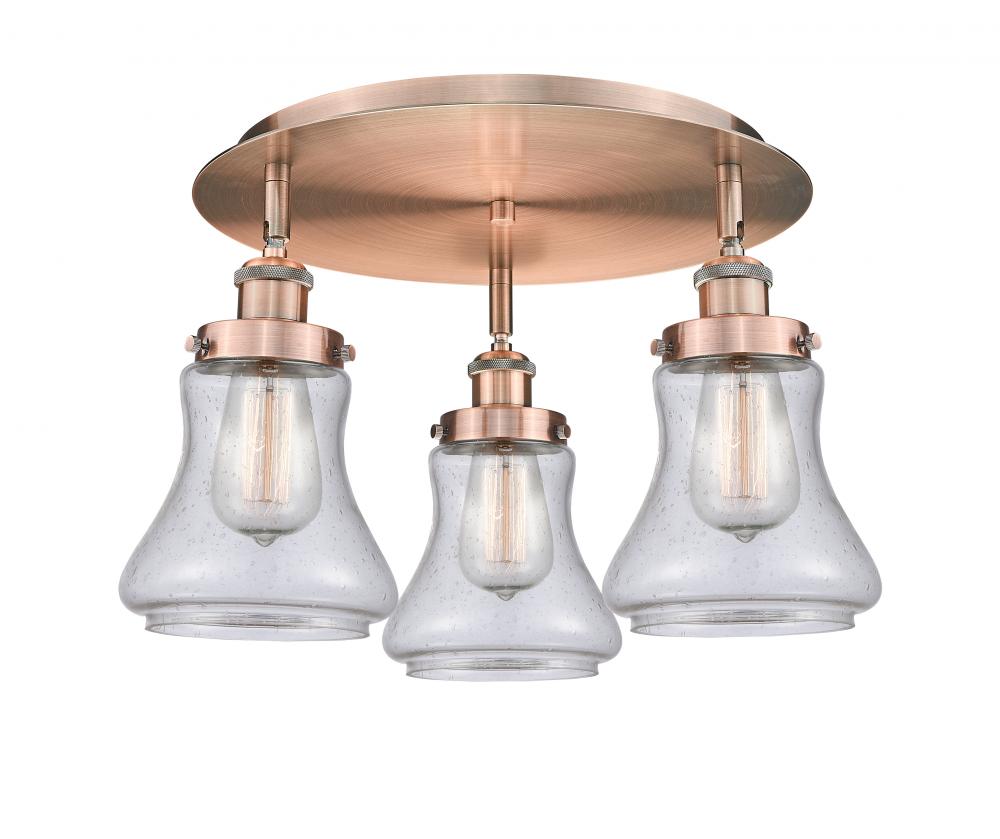 Bellmont - 3 Light - 18 inch - Antique Copper - Semi-Flush Mount