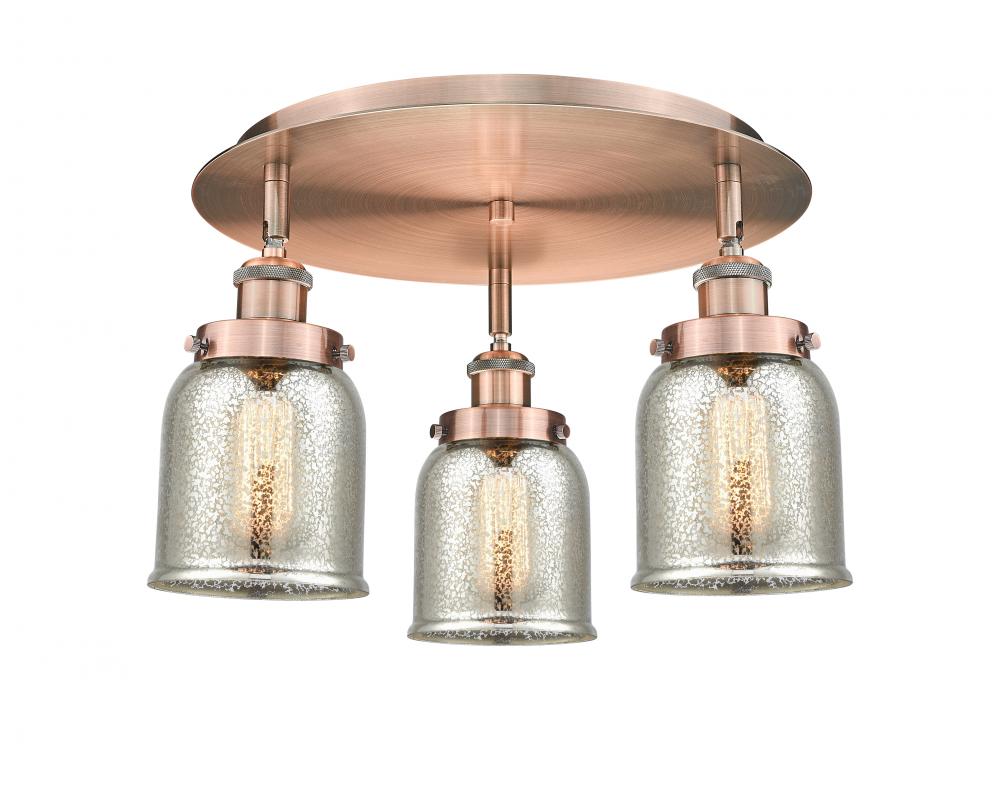 Cone - 3 Light - 17 inch - Antique Copper - Semi-Flush Mount