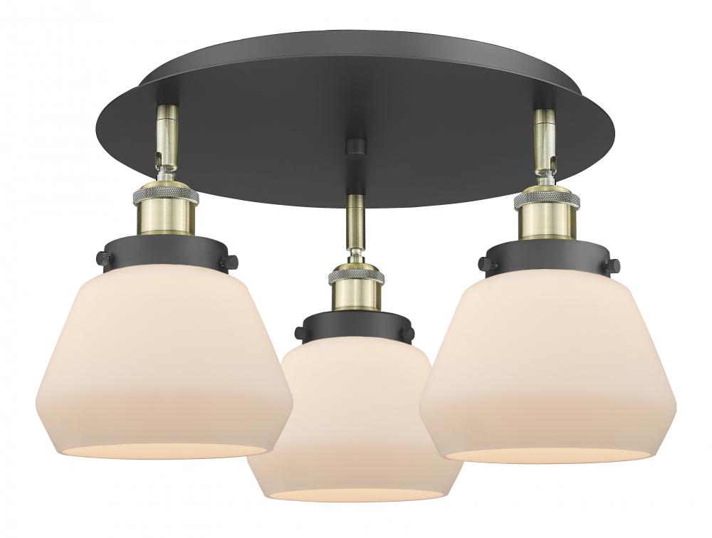 Fulton - 3 Light - 19 inch - Black Antique Brass - Semi-Flush Mount