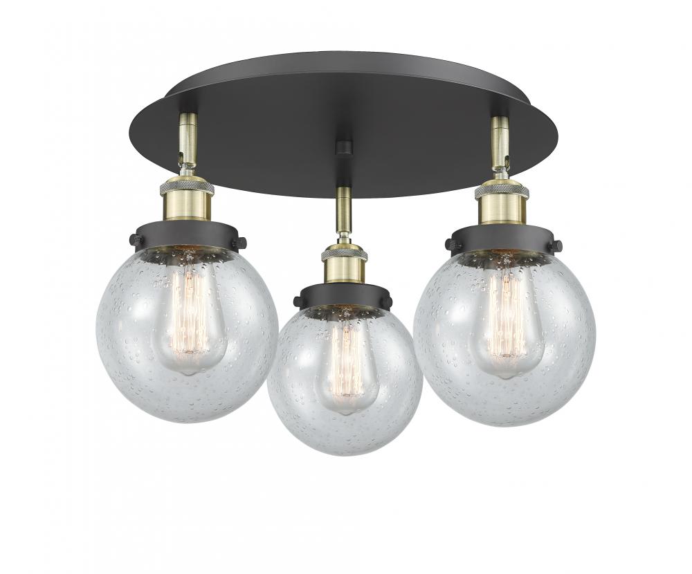 Beacon - 3 Light - 18 inch - Black Antique Brass - Semi-Flush Mount