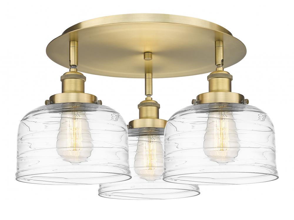 Bell - 3 Light - 20 inch - Brushed Brass - Semi-Flush Mount