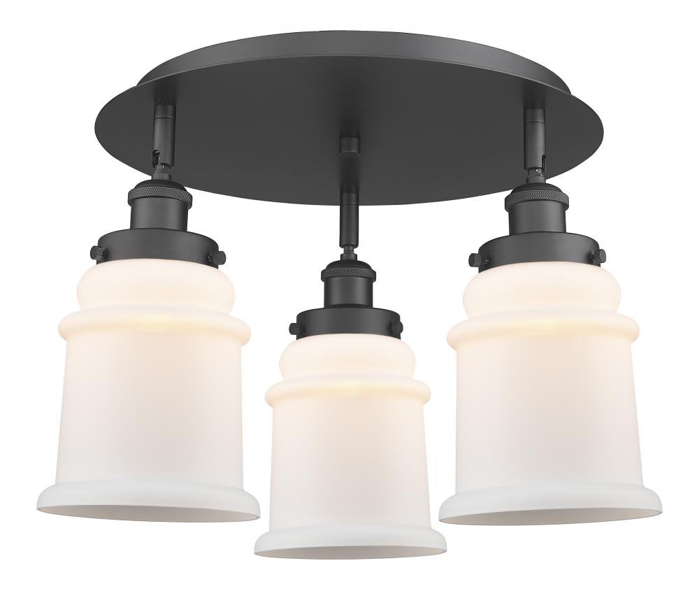 Canton - 3 Light - 18 inch - Matte Black - Semi-Flush Mount