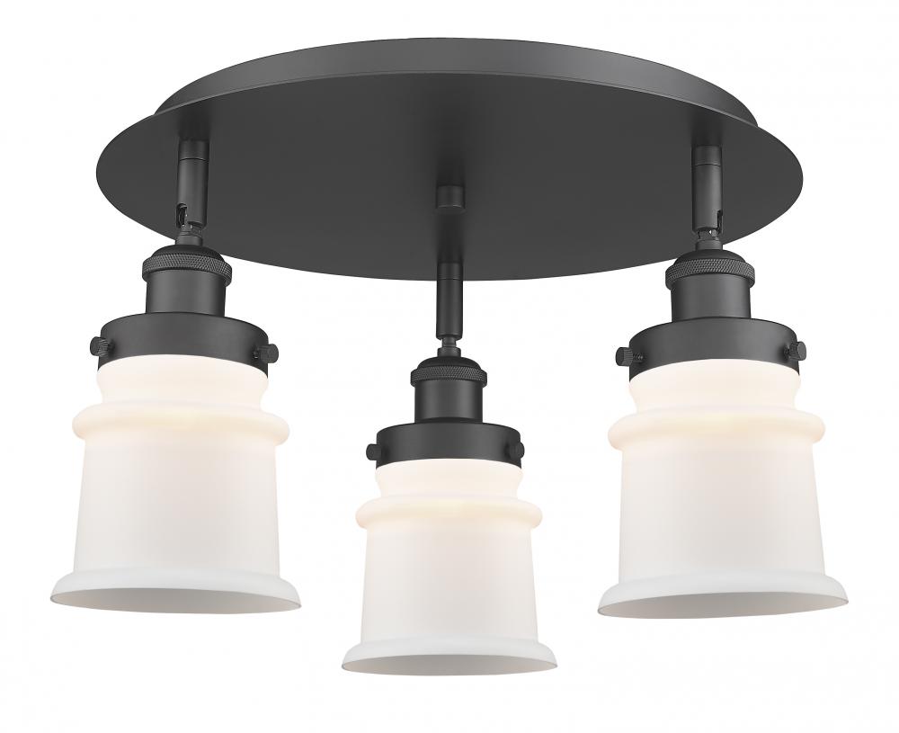 Canton - 3 Light - 17 inch - Matte Black - Semi-Flush Mount
