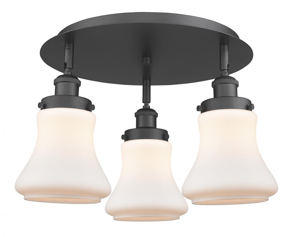 Bellmont - 3 Light - 18 inch - Matte Black - Semi-Flush Mount