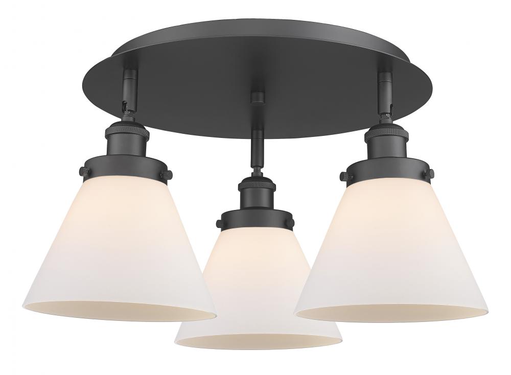 Cone - 3 Light - 20 inch - Matte Black - Semi-Flush Mount