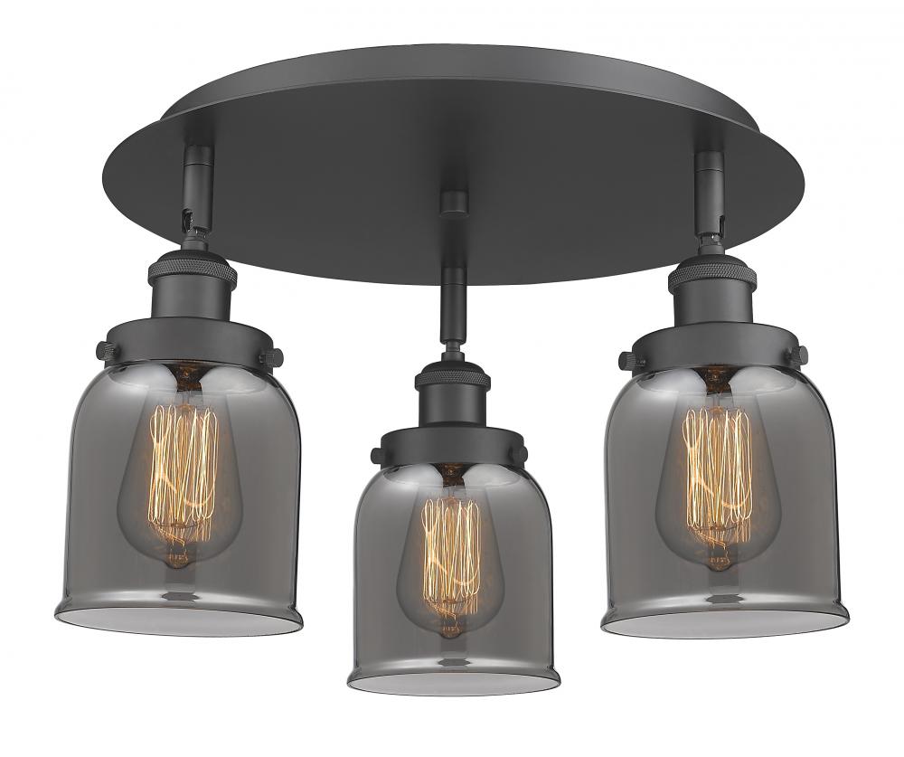 Cone - 3 Light - 17 inch - Matte Black - Semi-Flush Mount