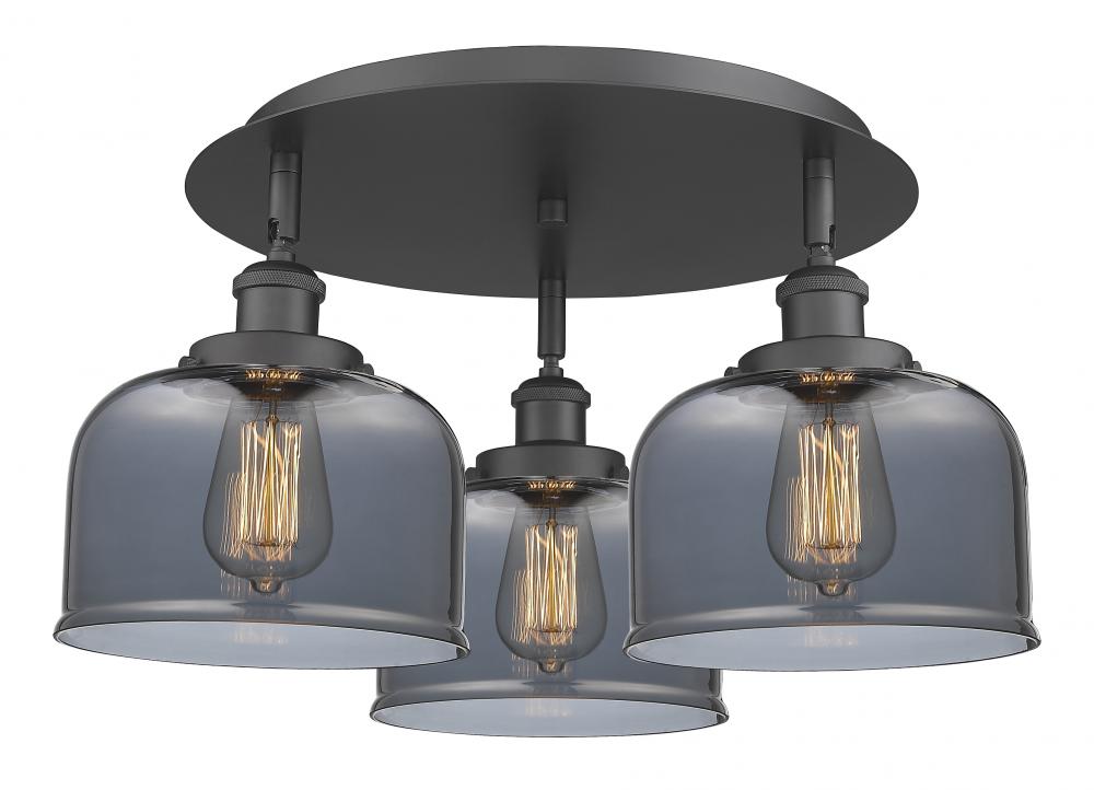 Cone - 3 Light - 20 inch - Matte Black - Semi-Flush Mount