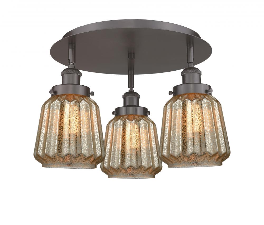 Chatham - 3 Light - 19 inch - Oil Rubbed Bronze - Semi-Flush Mount