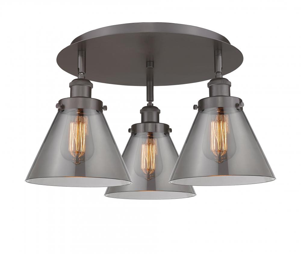 Cone - 3 Light - 20 inch - Oil Rubbed Bronze - Semi-Flush Mount