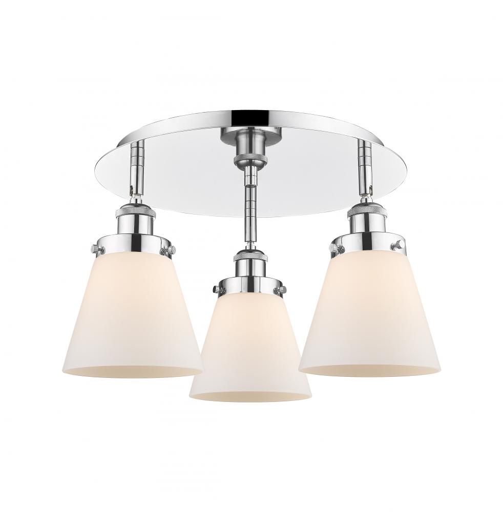 Cone - 3 Light - 18 inch - Polished Chrome - Semi-Flush Mount