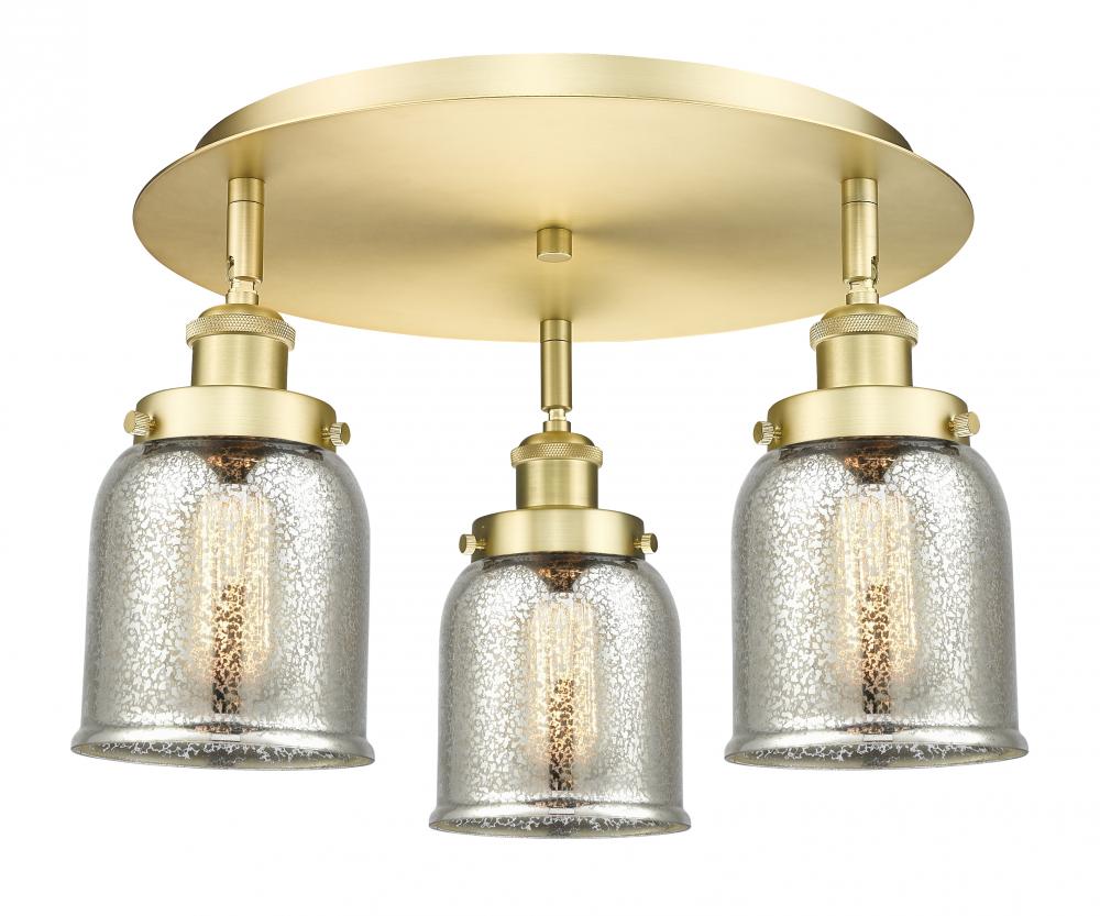 Cone - 3 Light - 17 inch - Satin Gold - Semi-Flush Mount