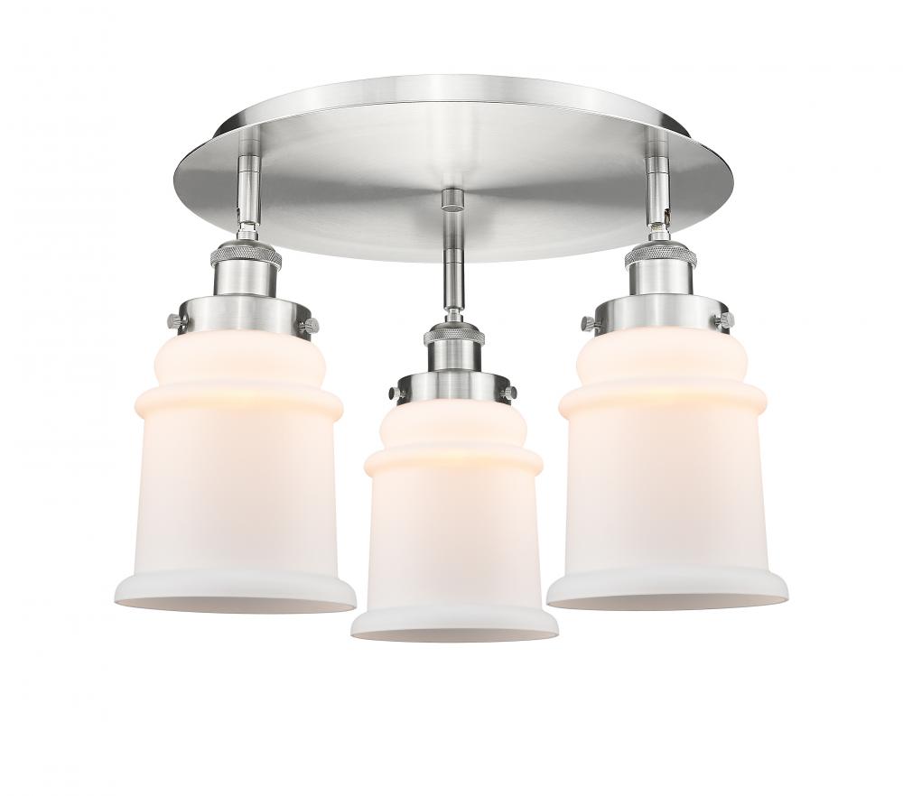 Canton - 3 Light - 18 inch - Satin Nickel - Semi-Flush Mount