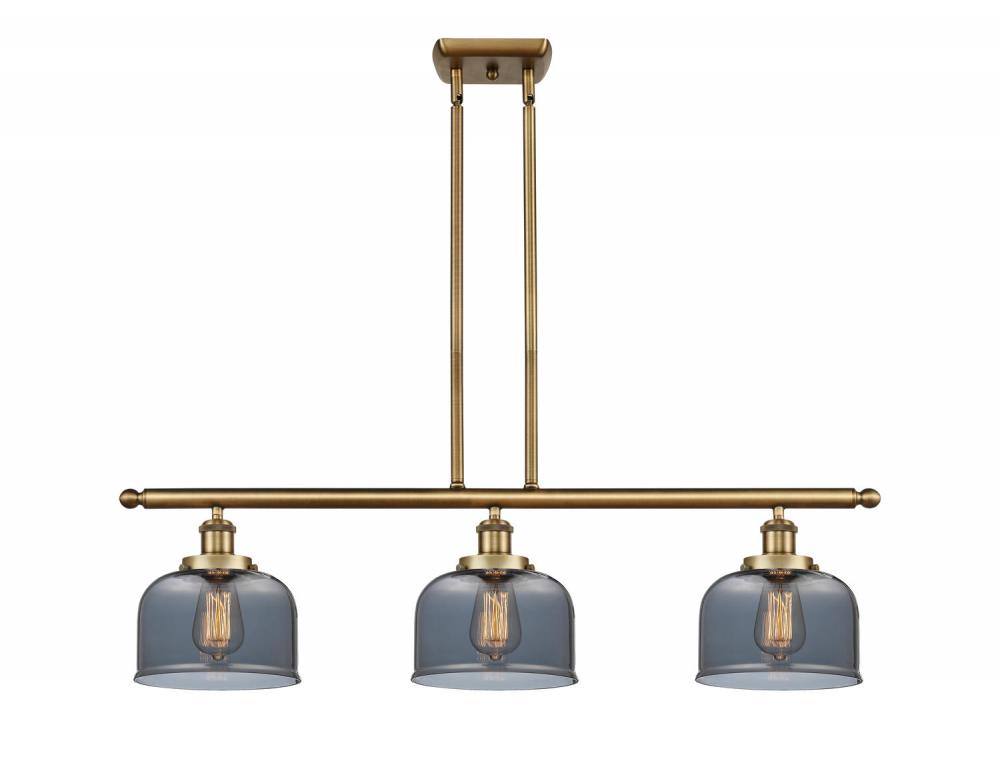 Bell - 3 Light - 36 inch - Brushed Brass - Stem Hung - Island Light