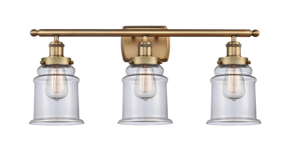 Canton - 3 Light - 26 inch - Brushed Brass - Bath Vanity Light