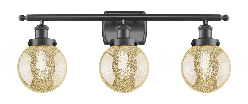 Beacon - 3 Light - 26 inch - Matte Black - Bath Vanity Light