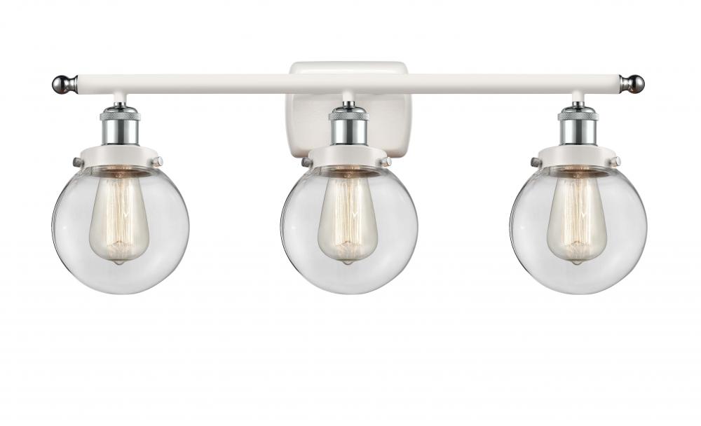 Beacon - 3 Light - 26 inch - White Polished Chrome - Bath Vanity Light