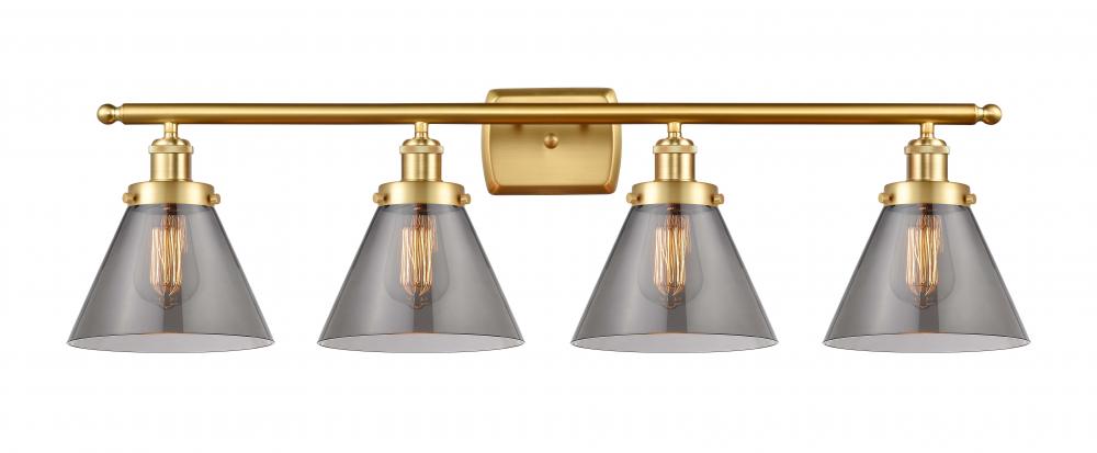 Cone - 4 Light - 38 inch - Satin Gold - Bath Vanity Light