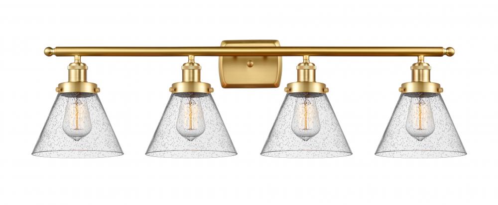 Cone - 4 Light - 38 inch - Satin Gold - Bath Vanity Light