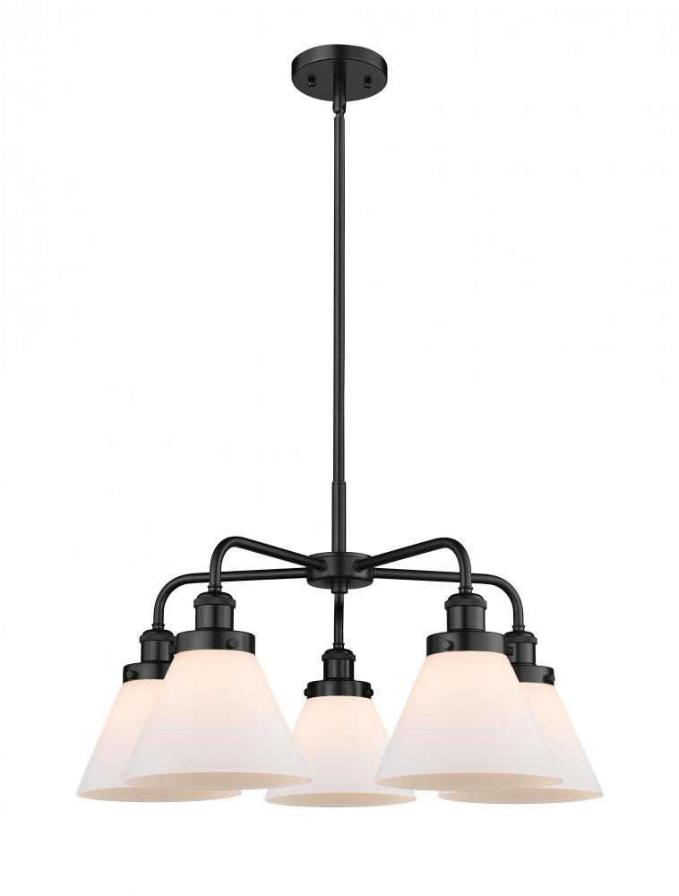 Cone - 5 Light - 26 inch - Matte Black - Chandelier