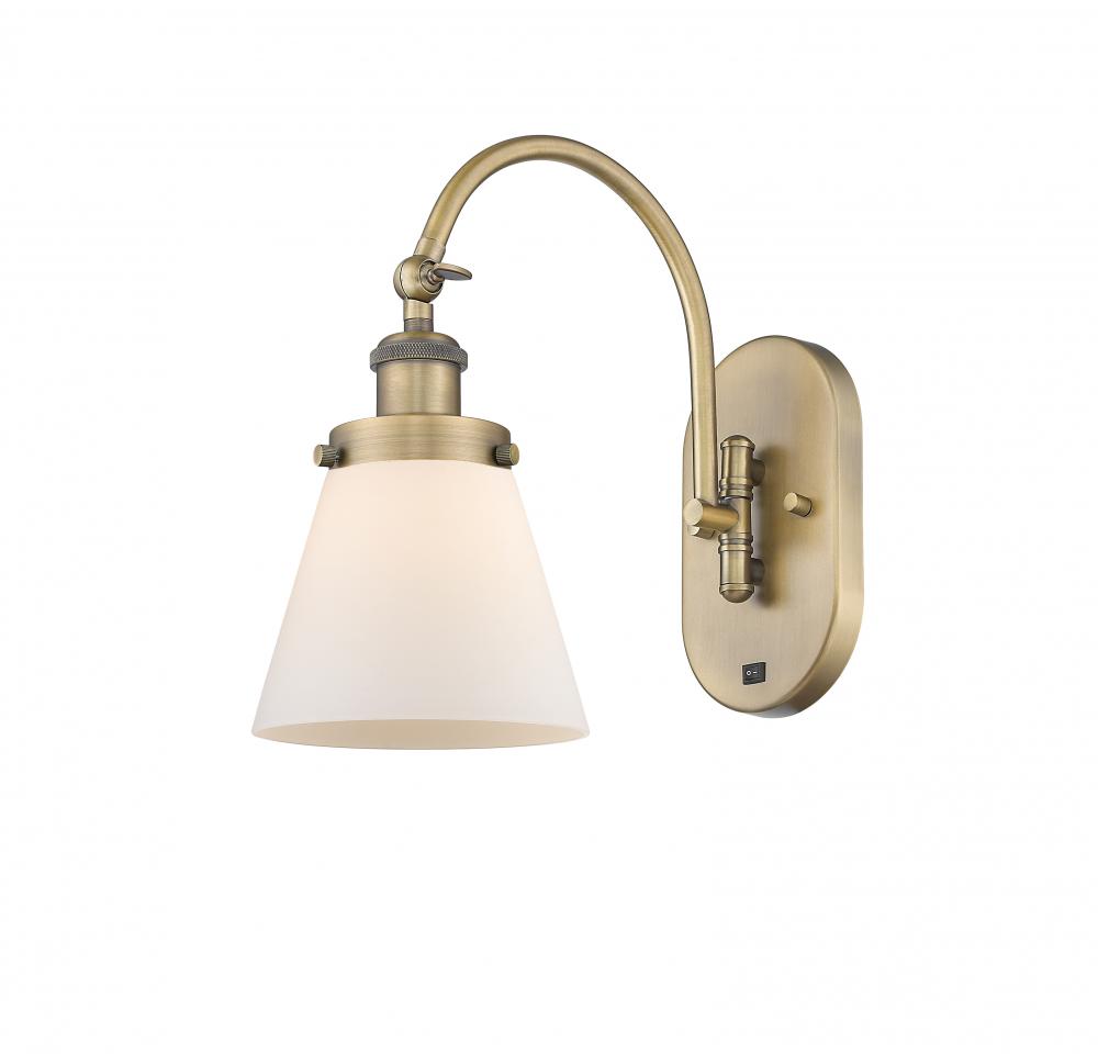 Cone - 1 Light - 6 inch - Brushed Brass - Adjustable Swing Arm