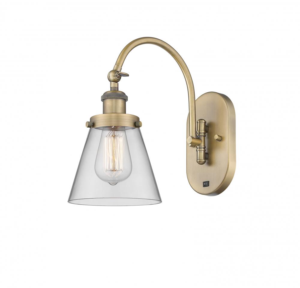 Cone - 1 Light - 6 inch - Brushed Brass - Adjustable Swing Arm