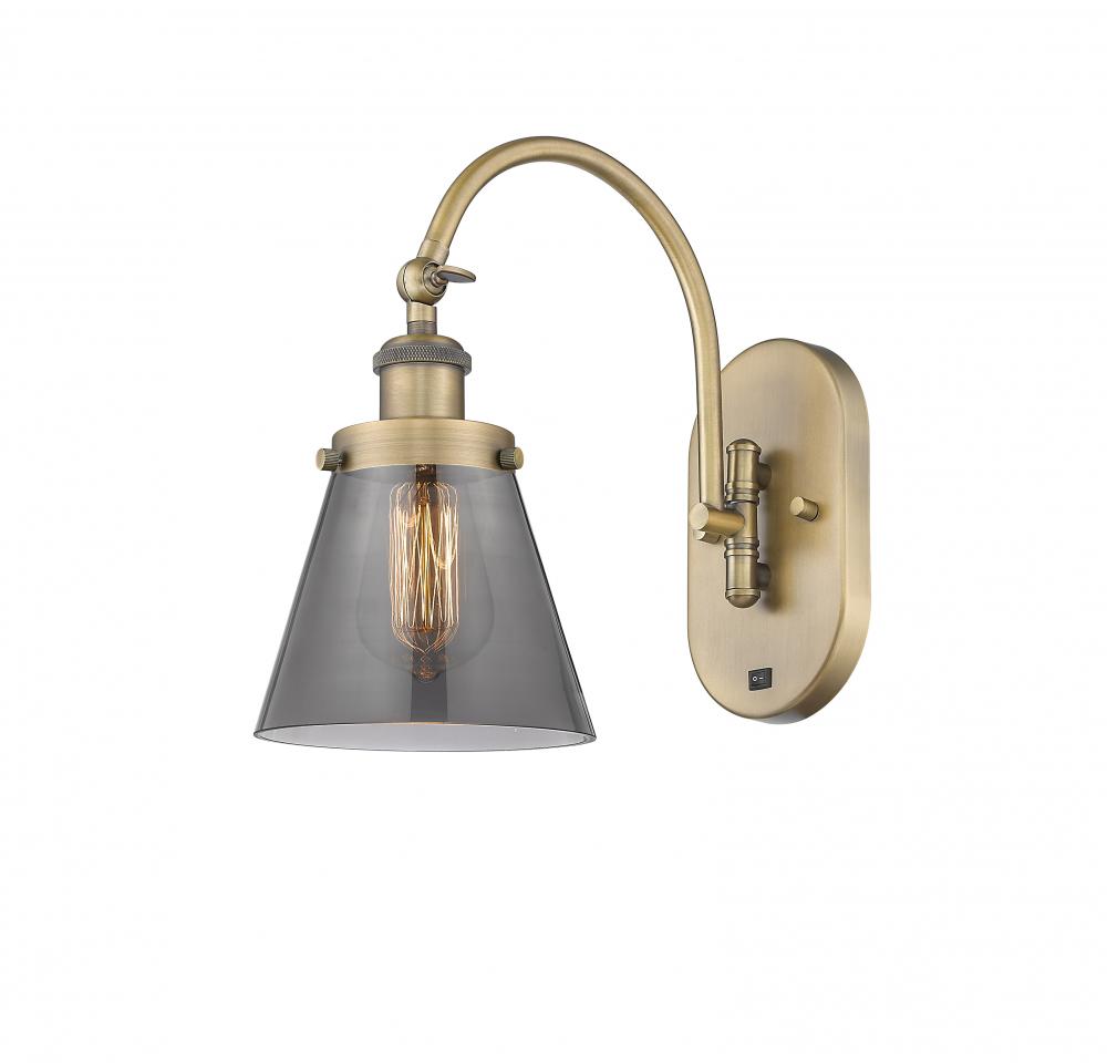 Cone - 1 Light - 6 inch - Brushed Brass - Adjustable Swing Arm