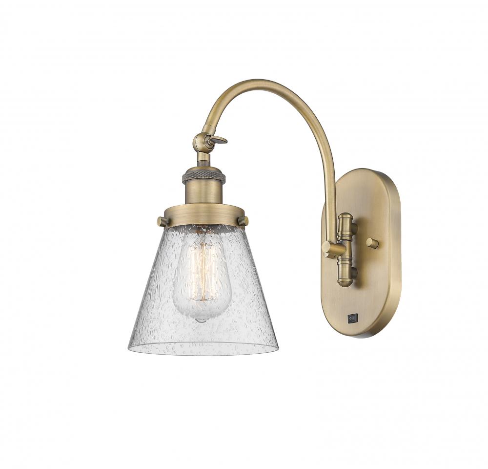 Cone - 1 Light - 6 inch - Brushed Brass - Adjustable Swing Arm