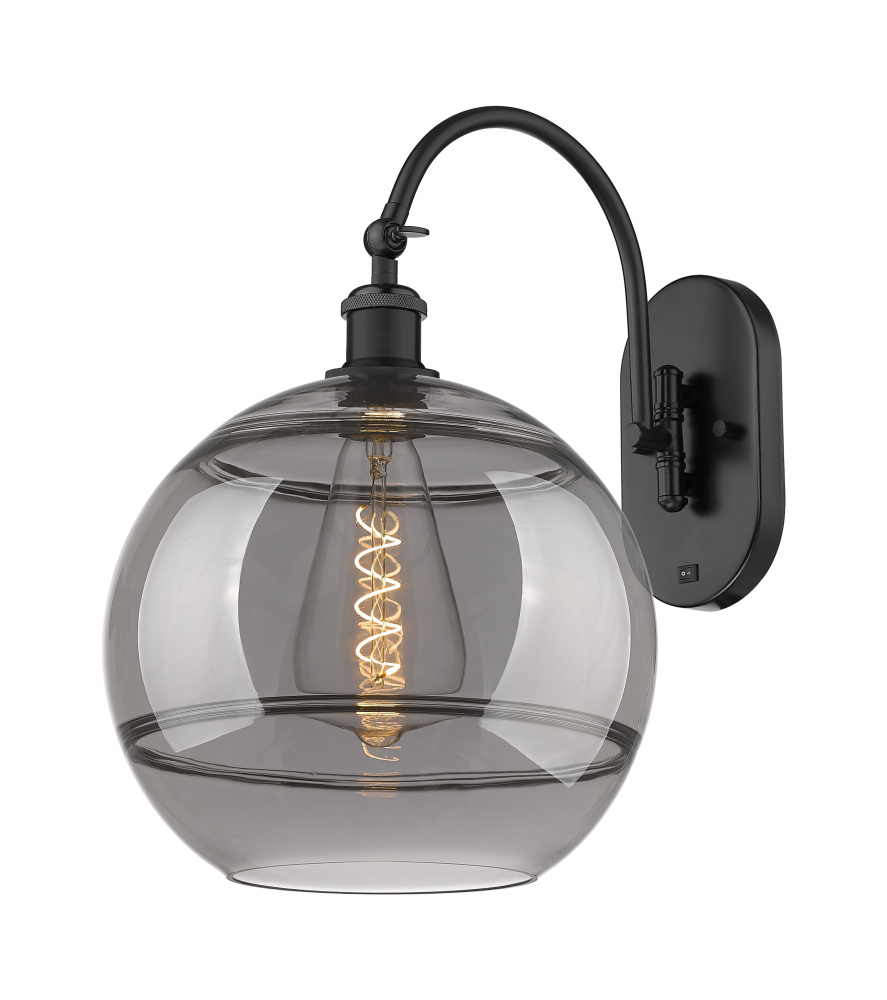 Rochester - 1 Light - 12 inch - Matte Black - Adjustable - Sconce