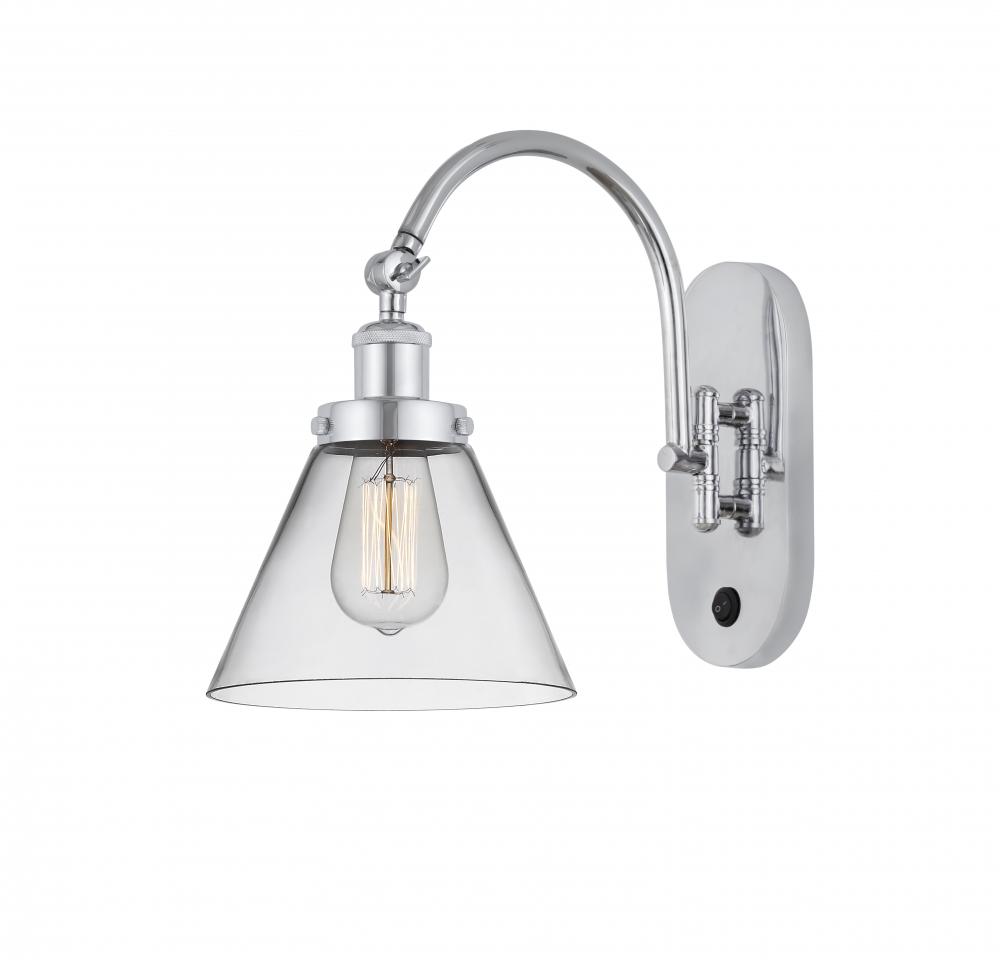 Cone - 1 Light - 8 inch - Polished Chrome - Adjustable Swing Arm