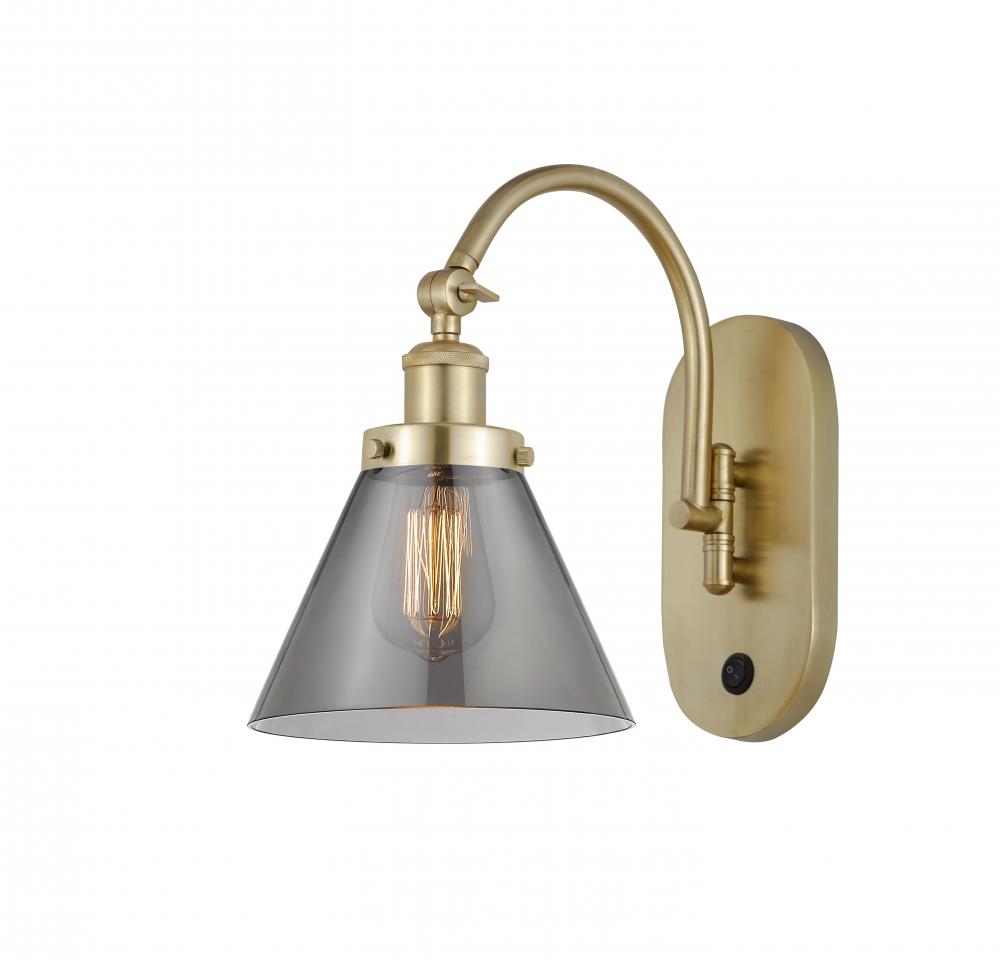 Cone - 1 Light - 8 inch - Satin Gold - Adjustable Swing Arm