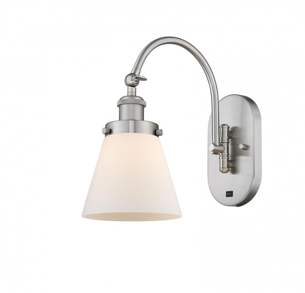 Cone - 1 Light - 6 inch - Brushed Satin Nickel - Adjustable Swing Arm