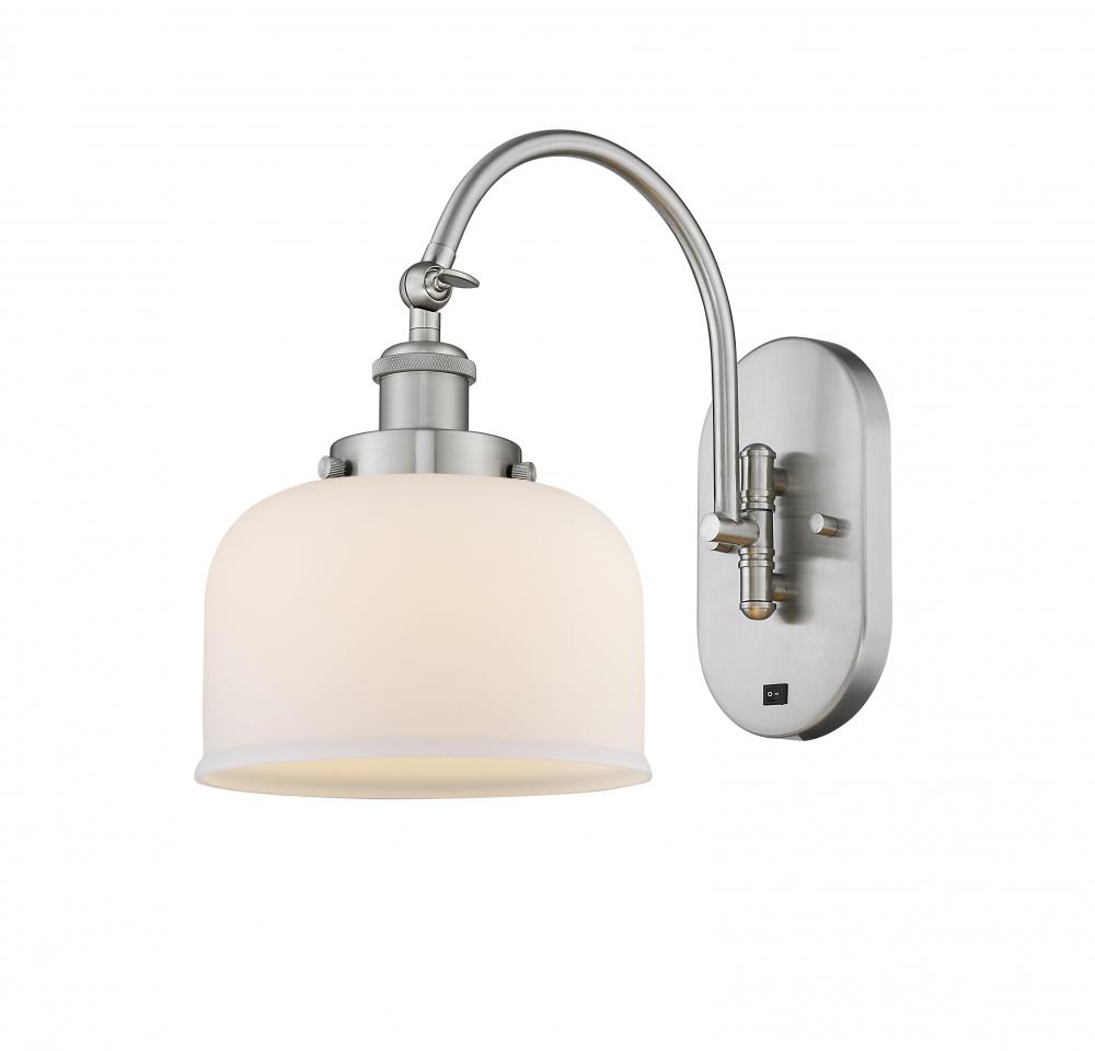 Bell - 1 Light - 8 inch - Brushed Satin Nickel - Adjustable Swing Arm