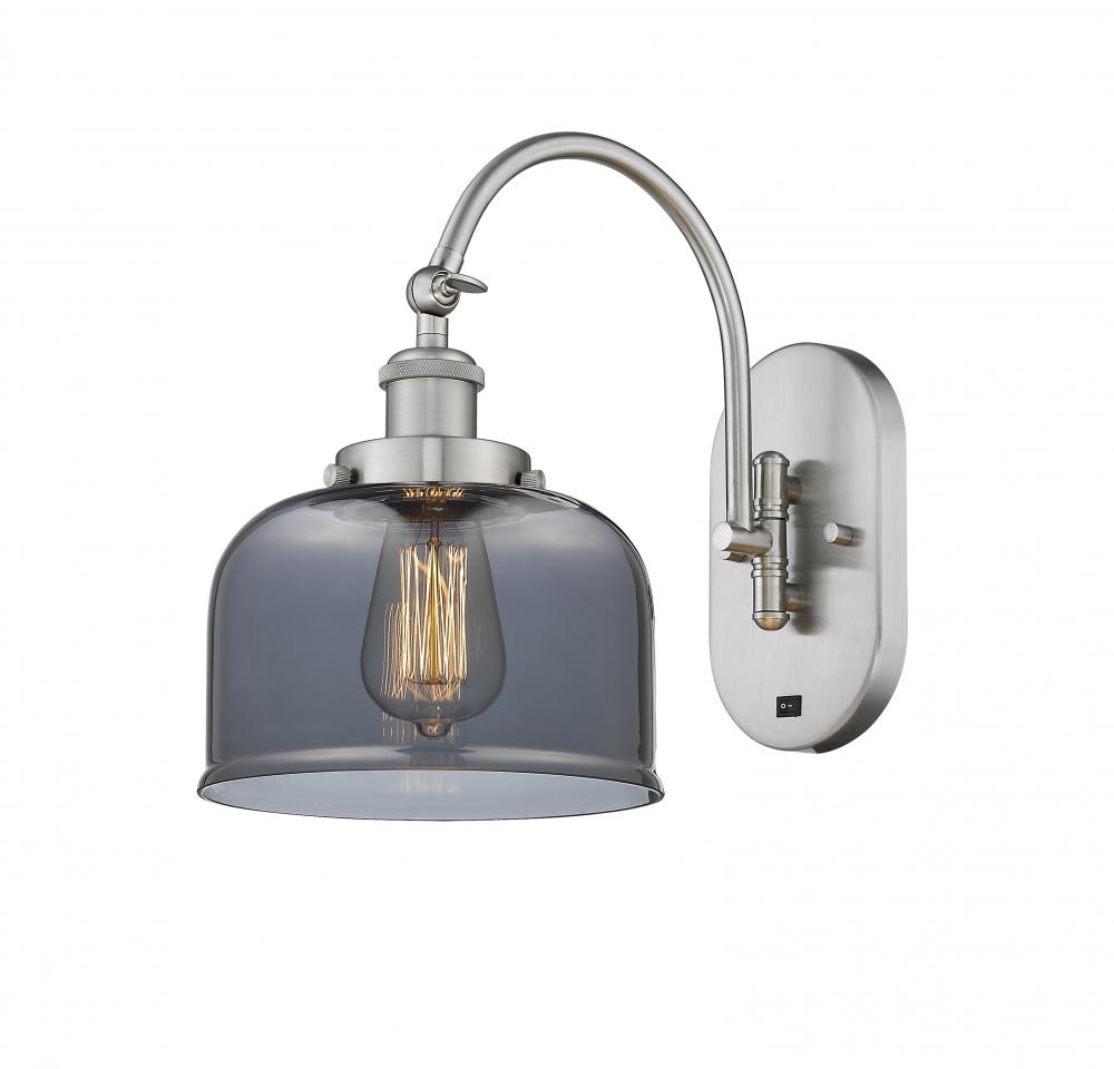 Bell - 1 Light - 8 inch - Brushed Satin Nickel - Adjustable Swing Arm