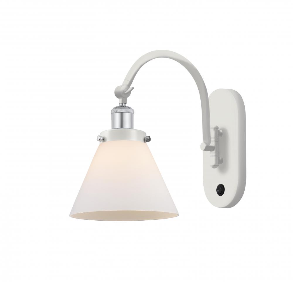 Cone - 1 Light - 8 inch - White Polished Chrome - Adjustable Swing Arm