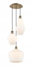 Innovations Lighting 113B-3P-AB-G651-MU - Cindyrella - 3 Light - 17 inch - Antique Brass - Cord hung - Multi Pendant