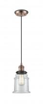Innovations Lighting 201CBP-ACBK-G182 - Canton - 1 Light - 6 inch - Antique Copper - Cord hung - Mini Pendant
